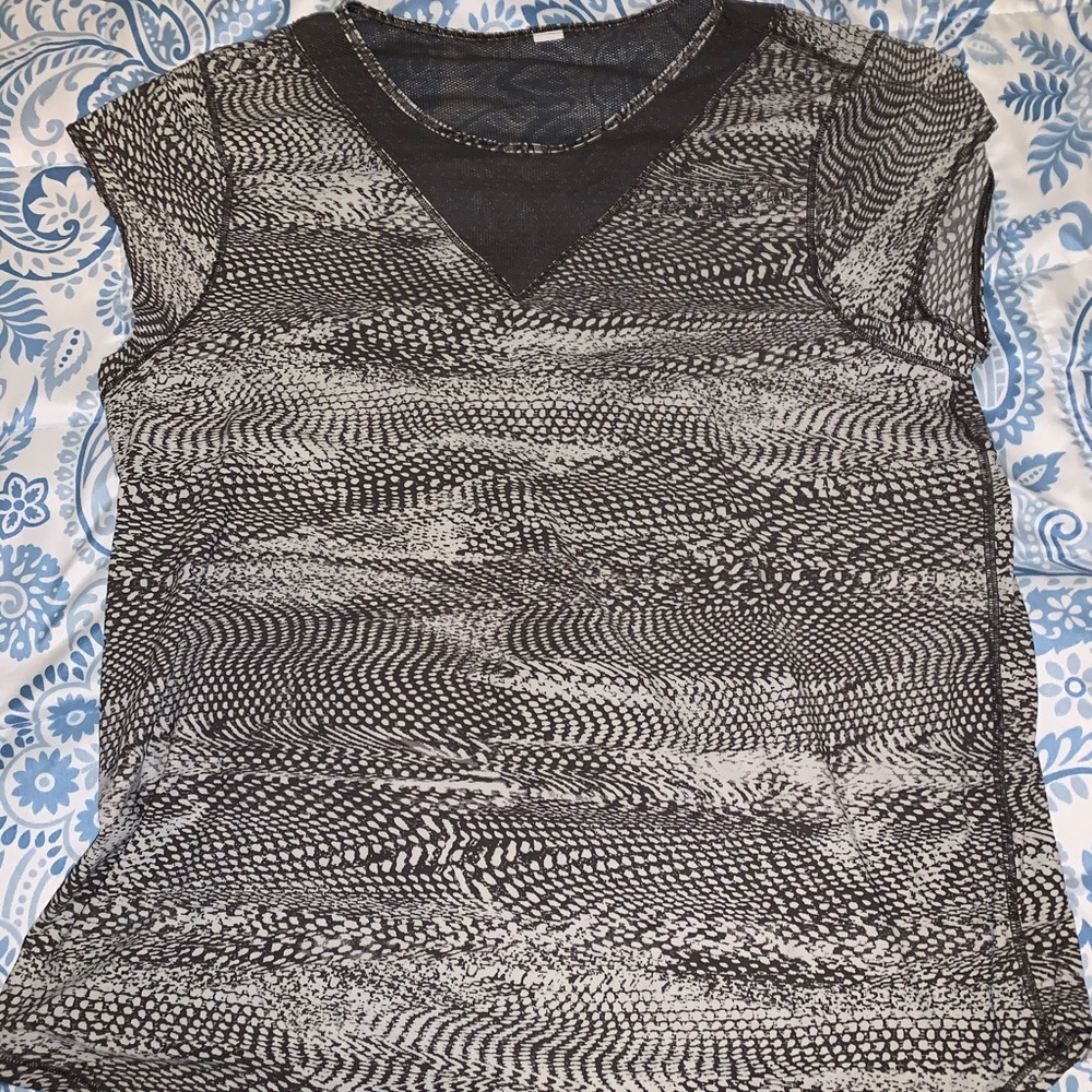 Mesh brown and cream lululemon top